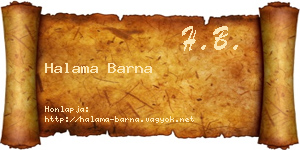 Halama Barna névjegykártya